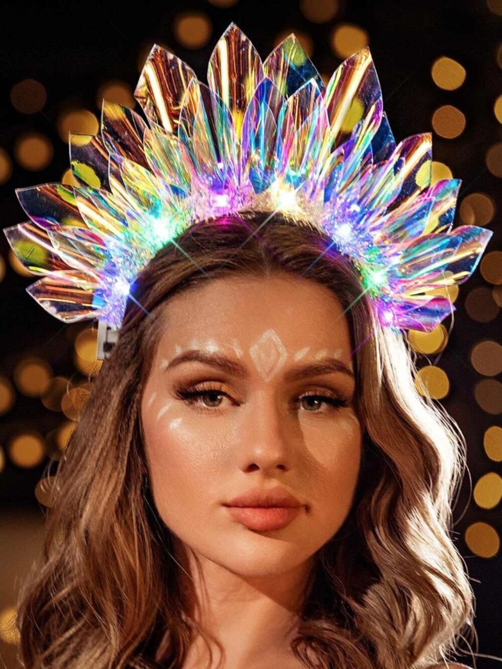 Women's Multi-colored Light Up Rave Hair Accessories Led Costume Crown Headband